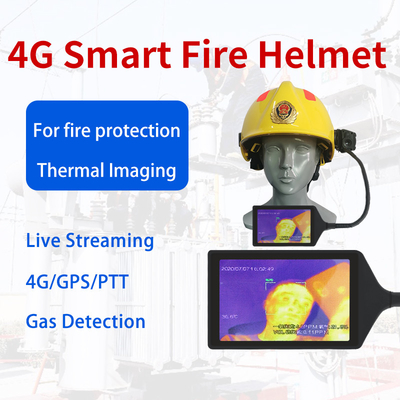 Detecção do gás da montagem de câmera do capacete de segurança de Live Video Safety Helmet Camera do bombeiro