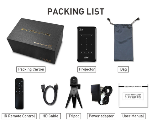 Miniprojetor portátil de 30-120 polegadas para home theater e filmes ao ar livre