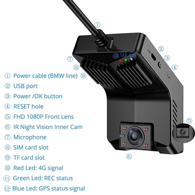 Sos App Control 4G Dashcam e GPS ADAS/DSM/BSD/PCW 4G DVR móvel
