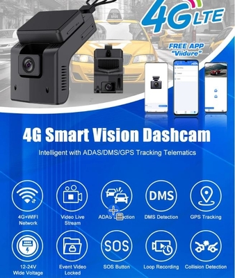 Sos App Control 4G Dashcam e GPS ADAS/DSM/BSD/PCW 4G DVR móvel