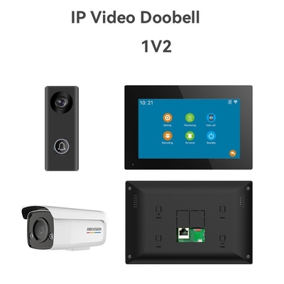 Tote Black WIFI Video Doorbell com 166° Wide Visual Angle Gravação de cartão SD e detecção de movimento