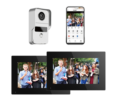Tote Black WIFI Video Doorbell com 166° Wide Visual Angle Gravação de cartão SD e detecção de movimento