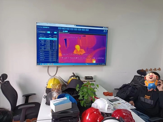 Câmera de capacete de segurança de bombeiro 4G com visão de tela LCD resistente a incêndio e à água