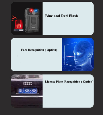 AI reconhecimento facial placa de licença bodycam guarda de segurança GPS armazenamento de vídeo ao vivo 32GB 128GB 256GB H.264/H.265