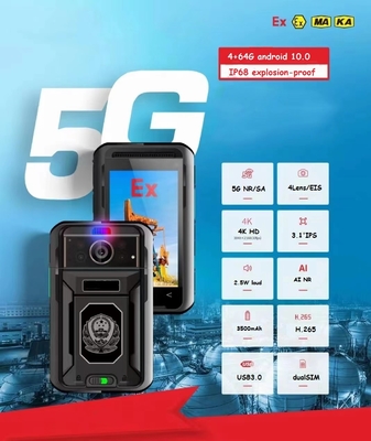 Alta taxa de bits 256kbps-8Mbps 5G Body Camera com 13 milhões de pixels Camera traseira