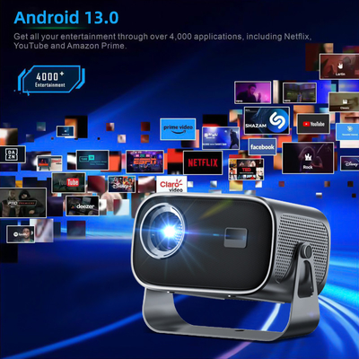 BT 5.0 Bluetooth Mini Projector Portátil Com Ajuste Multi Ângulo Correção de Keystone E Chip de Display de Fonte de Luz LED