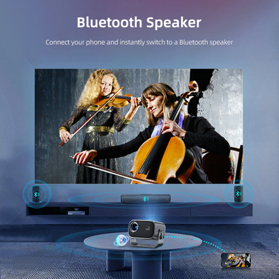 BT 5.0 Bluetooth Mini Projector Portátil Com Ajuste Multi Ângulo Correção de Keystone E Chip de Display de Fonte de Luz LED