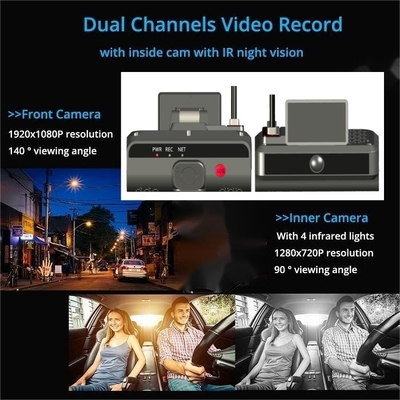 2K HD 4 canais AI Dashcam Veículo DVR caixa preta com ADAS DSM 4G SOS GPS