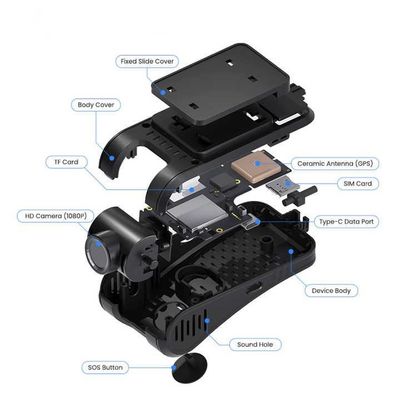 Veículo Black Box 4G Dashcam GPS Tracker com conversação bidirecional e sistema avançado de assistência à condução 4GB DDR 512GB Memória