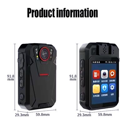 4G Wifi Bodycam Sistema Android 2.4 polegadas touch screen ONVIF RSTP