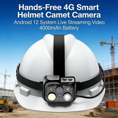 Câmera de Capacete de Segurança com Lente Fixa de 1,9 mm e Lente Secundária de Autofoco de 8 Megapixels para Uso Industrial e de Construção Versátil