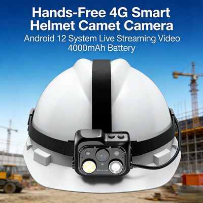 Câmera de capacete de segurança inteligente 4G com vídeo em tempo real com plataforma em nuvem