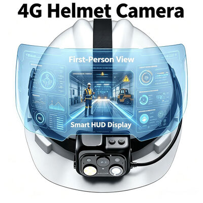 Câmera de capacete com WiFi 4G, Onvif, Rtsp, vídeo ao vivo e lâmpada LED com VMS