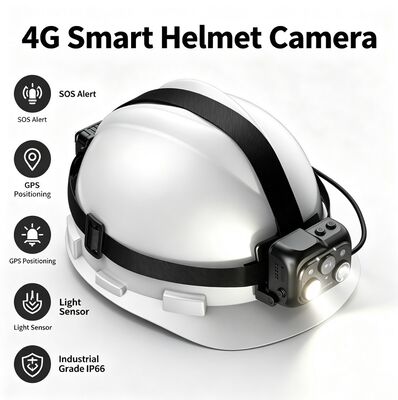 Câmera de Capacete de Segurança com Tela Sensível ao Toque IPS de 2 Polegadas e Câmera Principal com Visão Noturna Starlight para Vídeo Superior