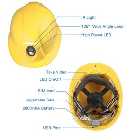 Câmera Wearable impermeável do capacete de segurança IP67 4G com transferência de arquivo pela rede dos dados do tempo real 1080P