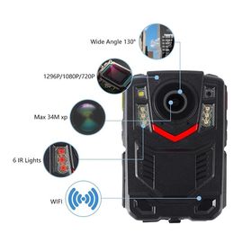 Armazenamento gasto de WIFI GPS 128G do apoio da câmera da polícia portátil da câmara de vídeo de GPS