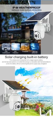 Da câmera sem fio 18650mAH PTZ WIFI do CCTV 5MP câmera solar do IP 4G PTZ