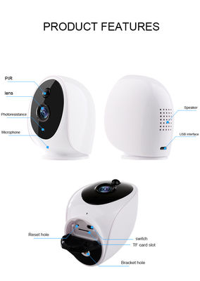 Câmara de segurança 3400mA do diodo emissor de luz Wifi de Hi3518E SoC PIR Sensor 3IR