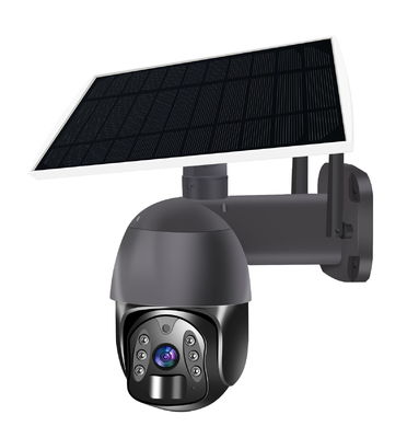 Câmara de segurança exterior H265 Tuya HD de WIFI PIR Solar Panel Dome PTZ