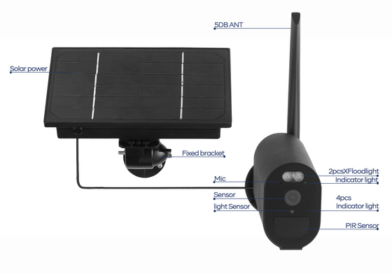 Câmara de segurança da abóbada da lente de PIR Alarm 3.6mm da câmara de segurança de 12000MAH 4G Wifi