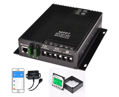 barco solar duplo da caravana de For RVs do controlador da carga da bateria MPPT de 12V 24V 30A