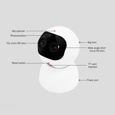Câmera em dois sentidos do IP do intercomunicador 1080P PTZ WIFI da voz da câmara de vigilância binocular de PTZ