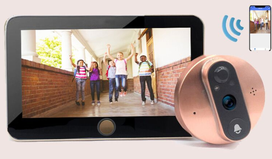 a bateria video IR da campainha 5000mAH de WIFI do Peephole 1080P CORTOU o interruptor automático