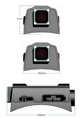 Duplo-lente tática militar derramada H.265 HDMI da câmera do capacete de segurança impermeável