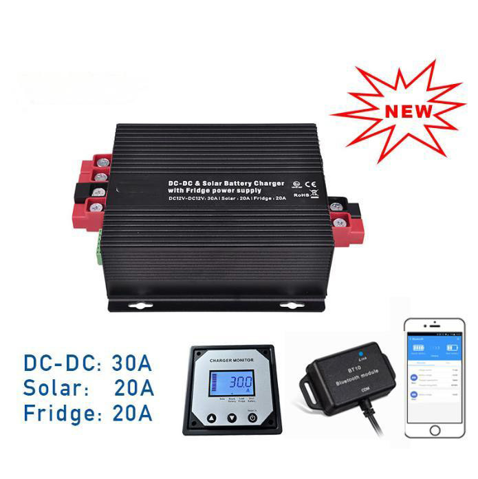 DC12V 30A Carregador de reforço MPPT controlador solar Carregador de geladeira para RV Veículo iate de carro