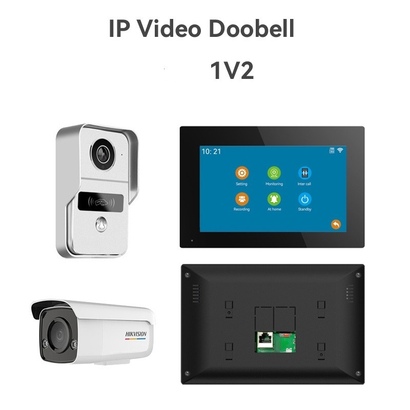 Tote Black WIFI Video Doorbell com 166° Wide Visual Angle Gravação de cartão SD e detecção de movimento