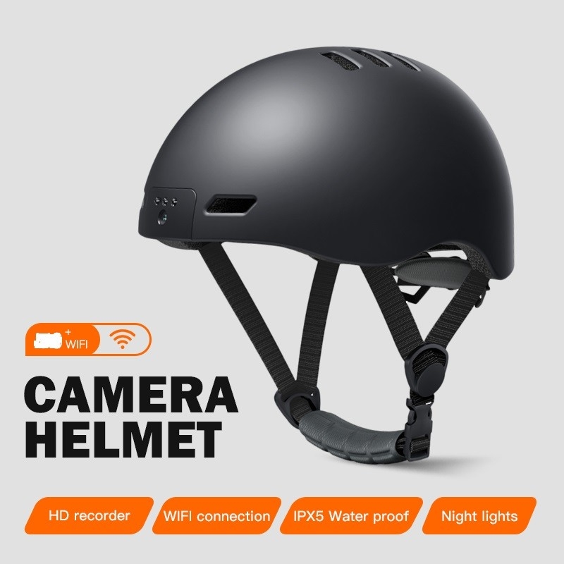 Câmera de capacete de segurança 720P com IP67 impermeável e temperaturas de operação até 70 graus C