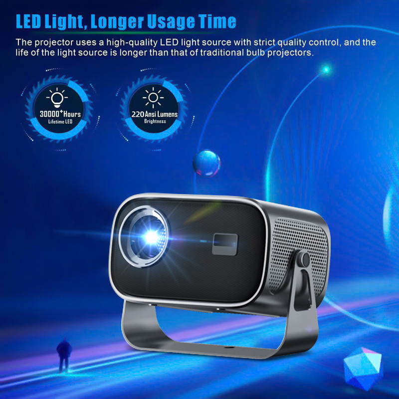 BT 5.0 Bluetooth Mini Projector Portátil Com Ajuste Multi Ângulo Correção de Keystone E Chip de Display de Fonte de Luz LED