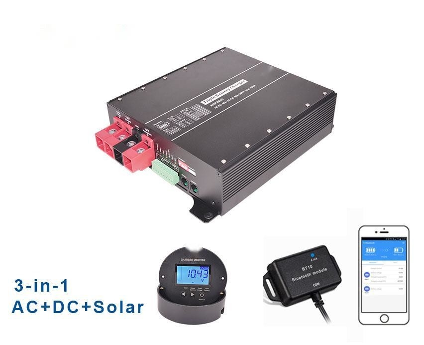 12V 30A MPPT Solar 250W 12V 20A Carregador de bateria inteligente para RV Max Corrente 12A Acessórios Monitor MT-2 Sensor de temperatura